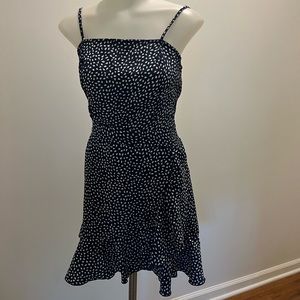 Blue &white polla dress